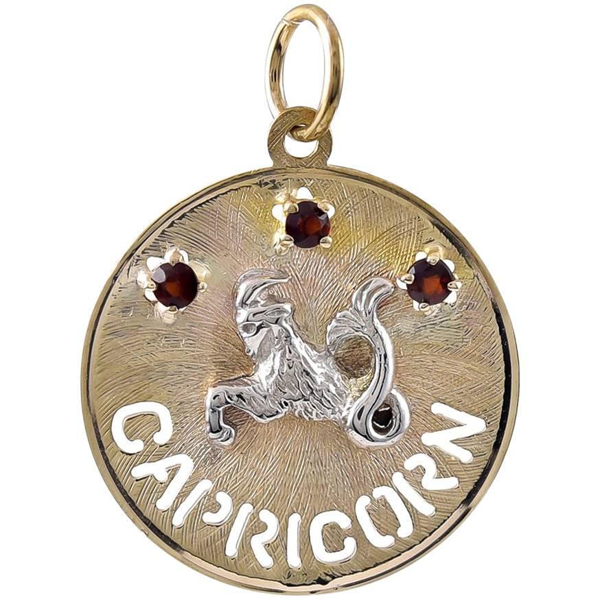 Gold Gemset Capricorn Charm