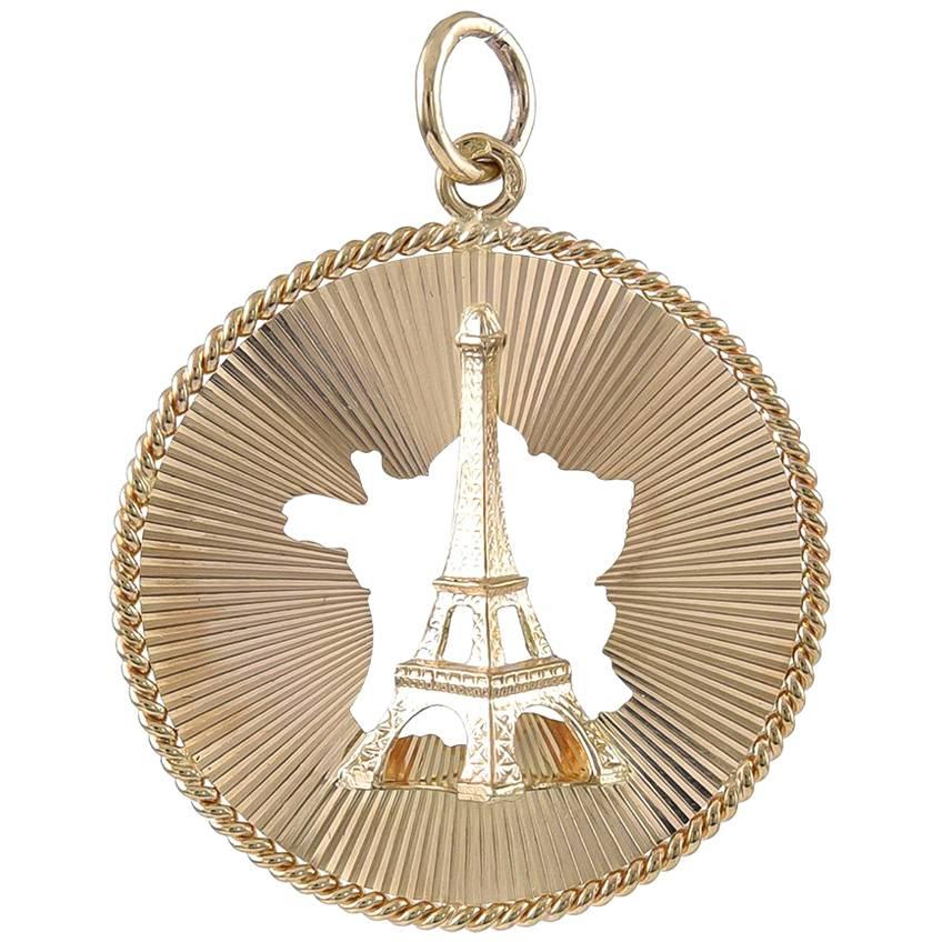 Gold Eiffel Tower France Charm