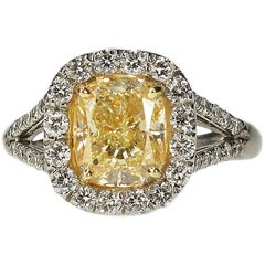 Canary Yellow Diamond Gold Platinum Ring