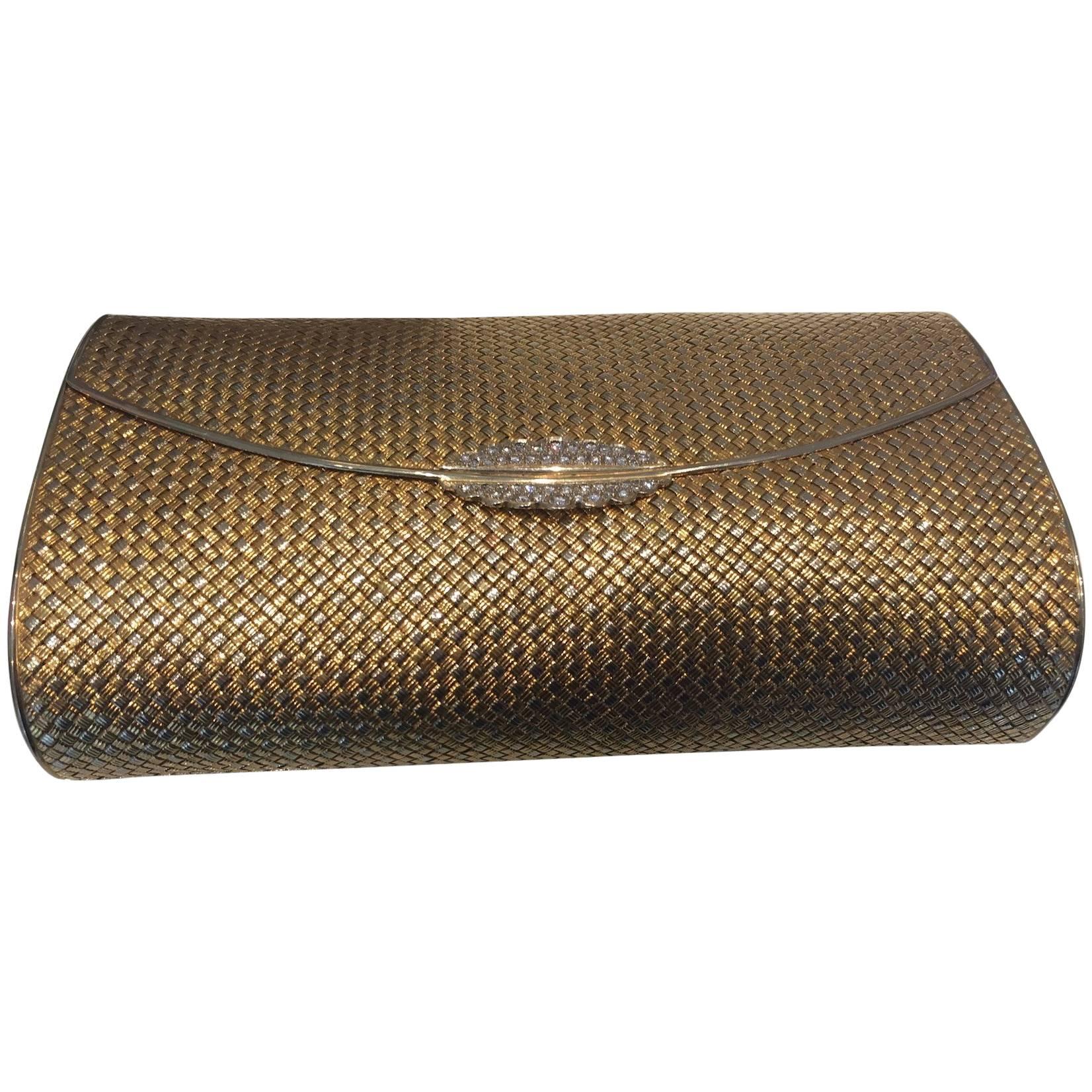 1960s French Evening Bag Diamond Platinum Gold