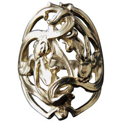 Art Nouveau Style Iris Flower Gold Ring