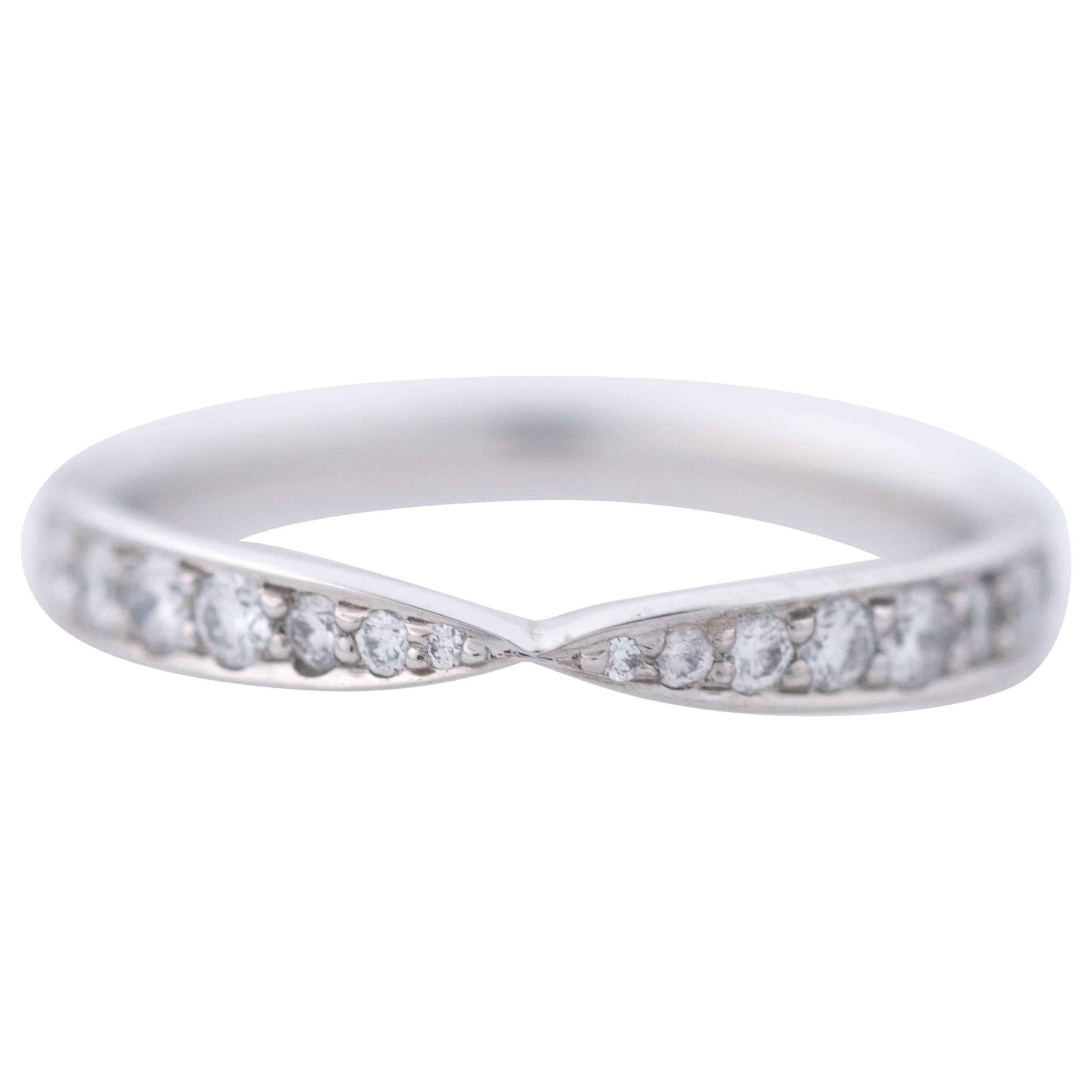 Tiffany & Co. Harmony Bead-Set Diamond Ring Platinum Wedding Band