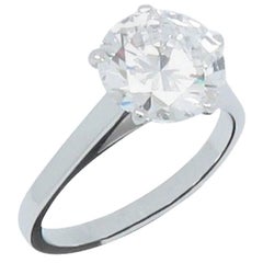 LFG Certified 3.13 Carat Round Diamond D Type IIa Solitaire Ring