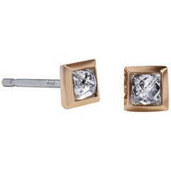H & H 0.34 Carat Bezel Set Diamond Stud Earrings