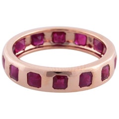 Stackable Ruby and 18 Karat Rose Gold Band Ring