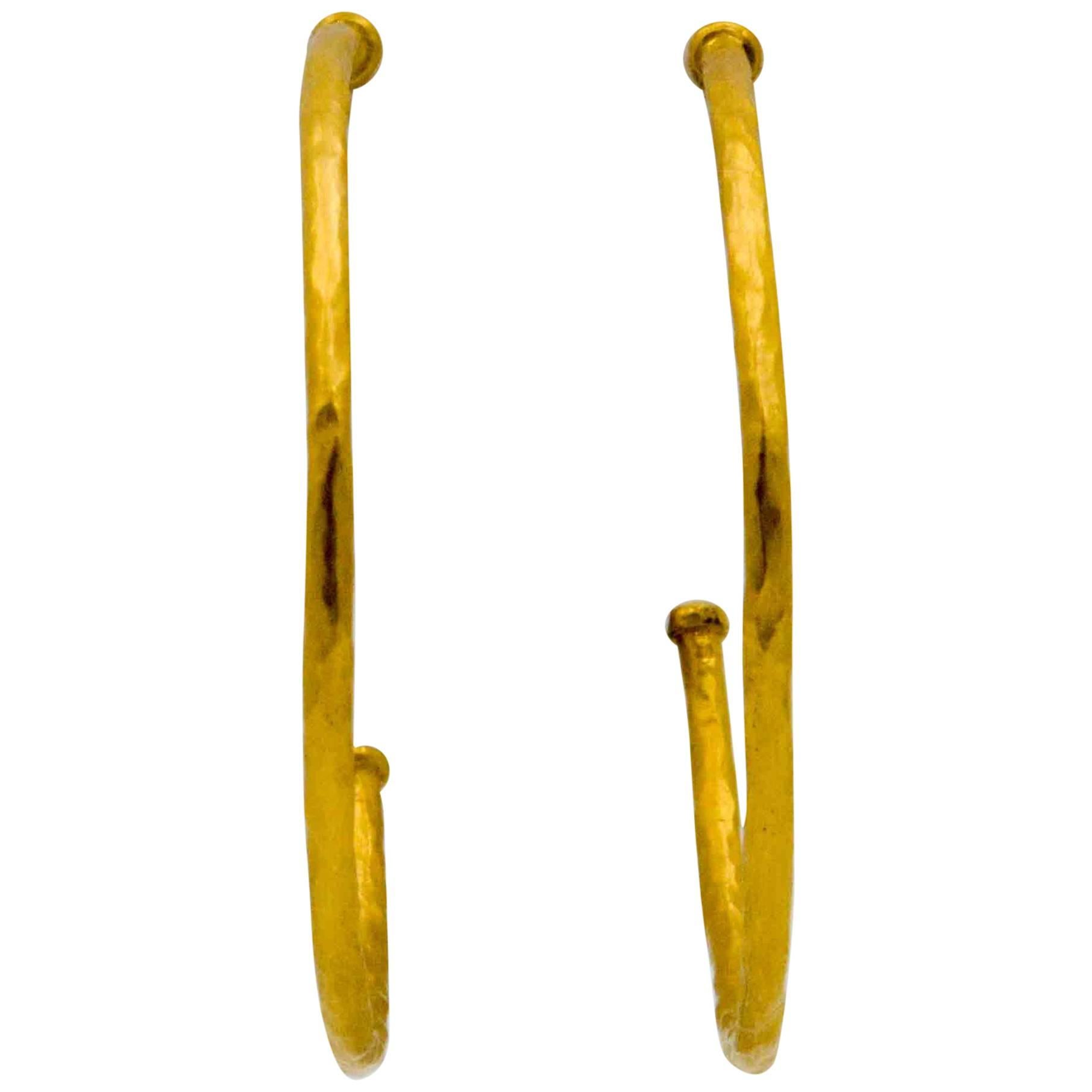 Lika Behar 24 Karat Yellow Gold Hoop Earrings