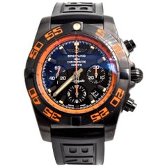 Used Breitling Black Stainless Steel Chronomat 44 Raven self-winding Wristwatch 