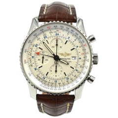 Breitling Stainless Steel Navitimer World Chronograph automatic Wristwatch  