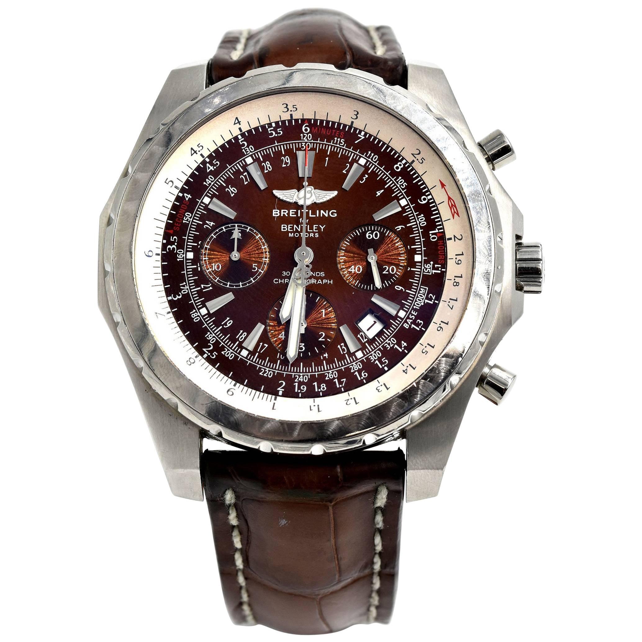 Breitling Stainless Steel Bentley Motors automatic Wristwatch Ref A25363 