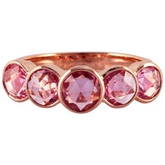 Pink Sapphire and 18 Karat Rose Gold Band Ring