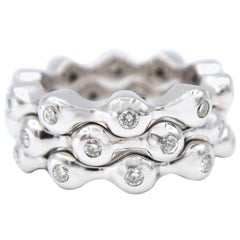 Everyday Three White Gold Diamond Stack Rings
