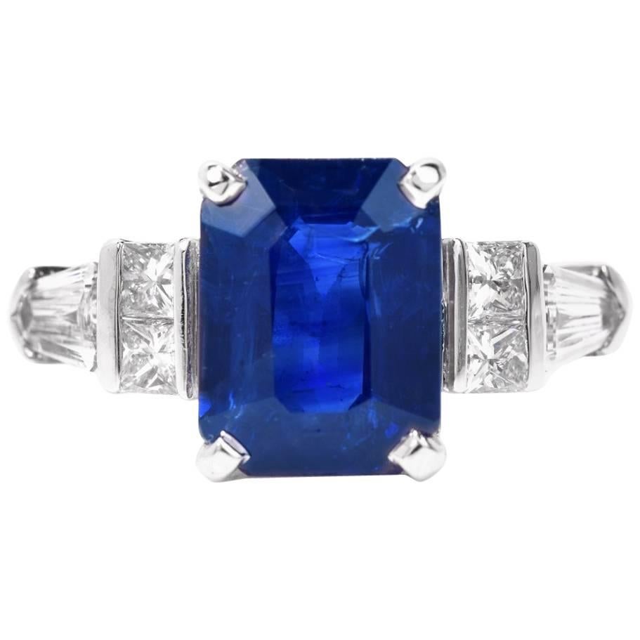 Daussi Ceylon 4.99 Sapphire Diamond Platinum Ring