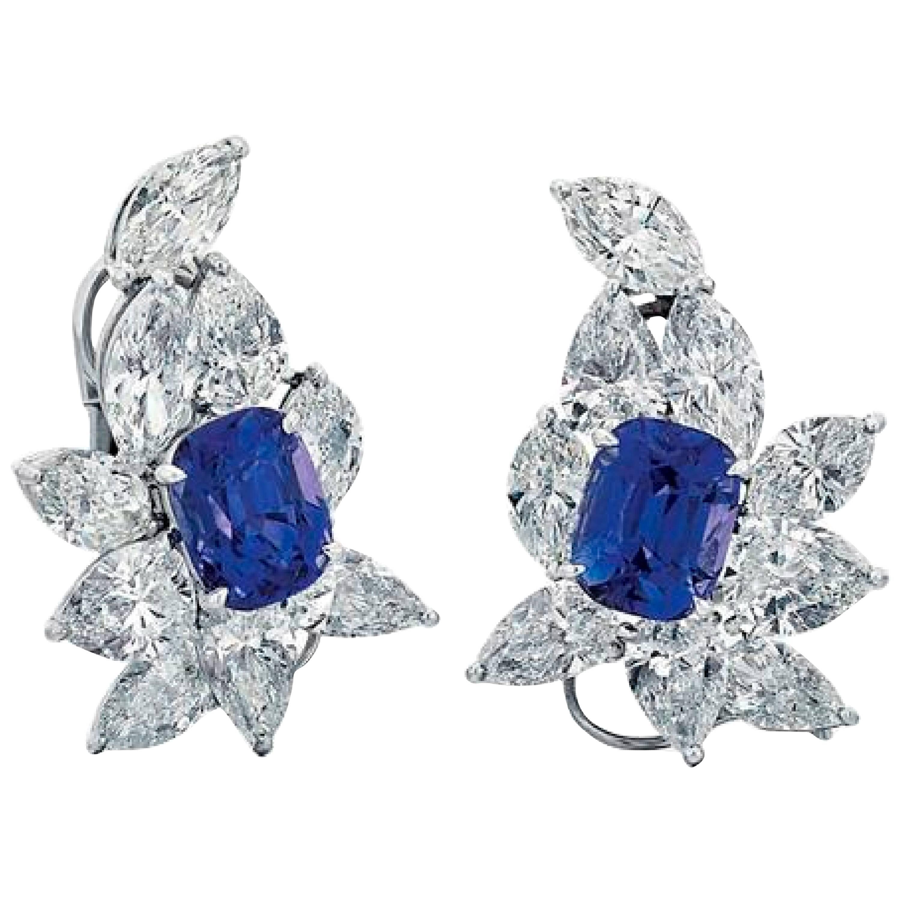 Diana M. Fine Sapphire and Diamond Ear Clip For Sale