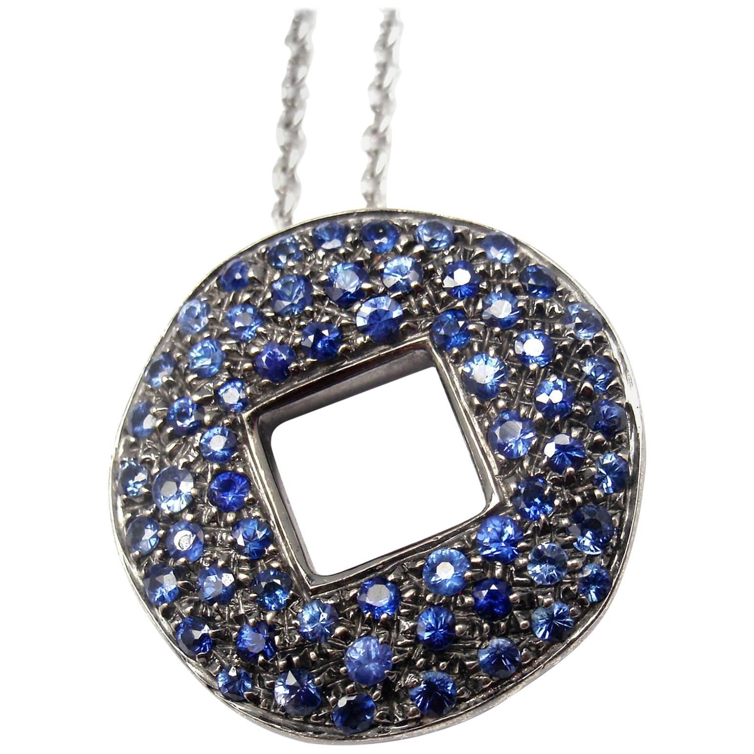 Pomellato Sapphire White Gold Pendant Necklace