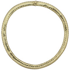 Midcentury Gold Scale Necklace