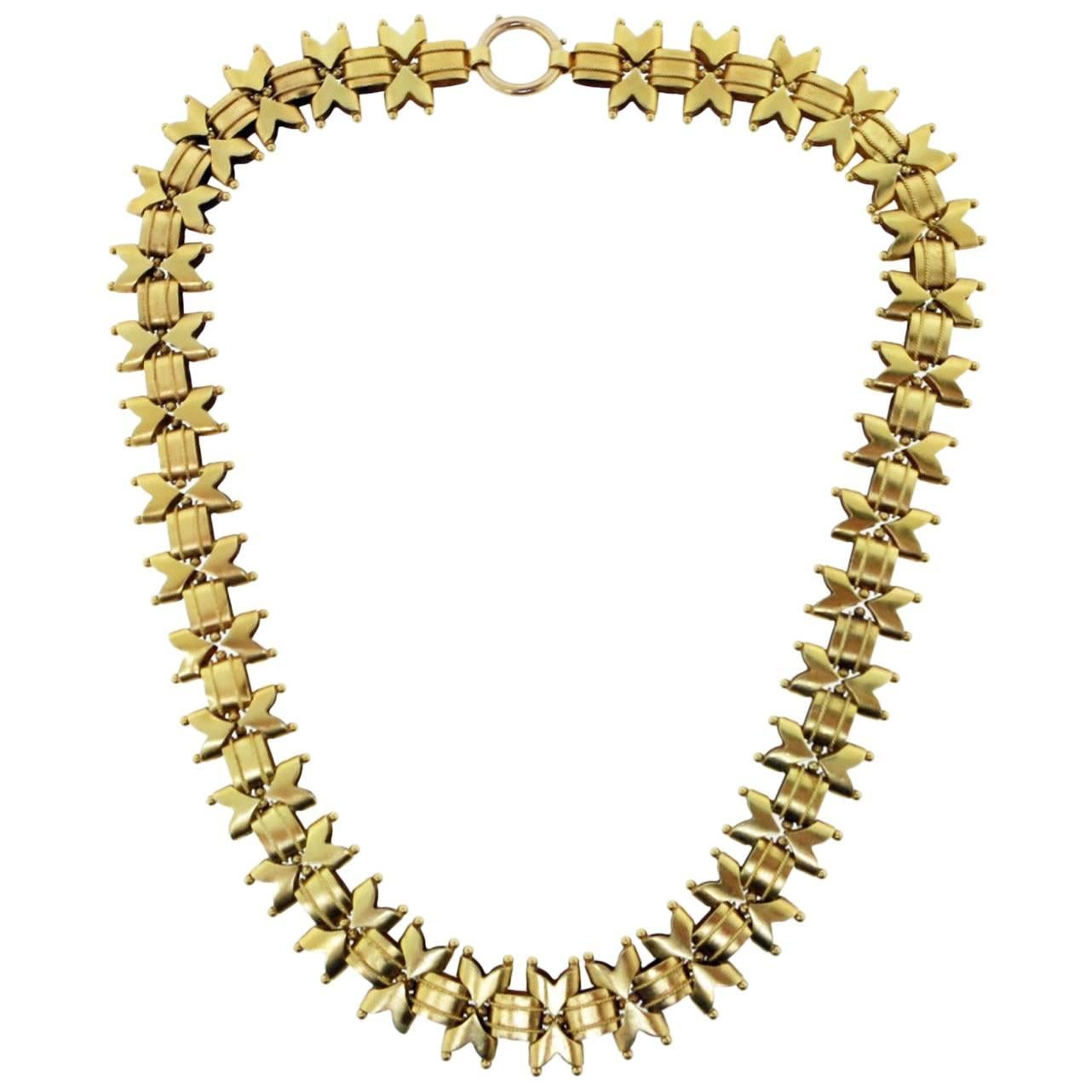 Antique Victorian 14 Karat Gold Necklace For Sale