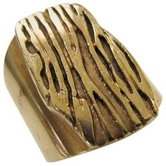 Ed Wiener Modernist Erotic Gold Ring for Oz Tin Man "Tiger' Haynes