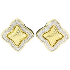 Quatrefoil Earring Backs in 18K Yellow Gold, 9mm