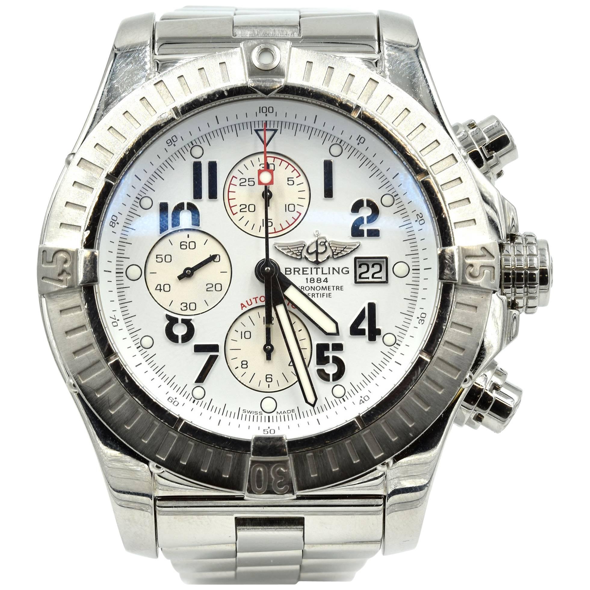 Breitling Stainless Steel Super Avenger Chronograph Wristwatch Ref A13370