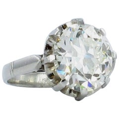 3.56 Carat GIA Certified Old European Cut Diamond Platinum Engagement Ring