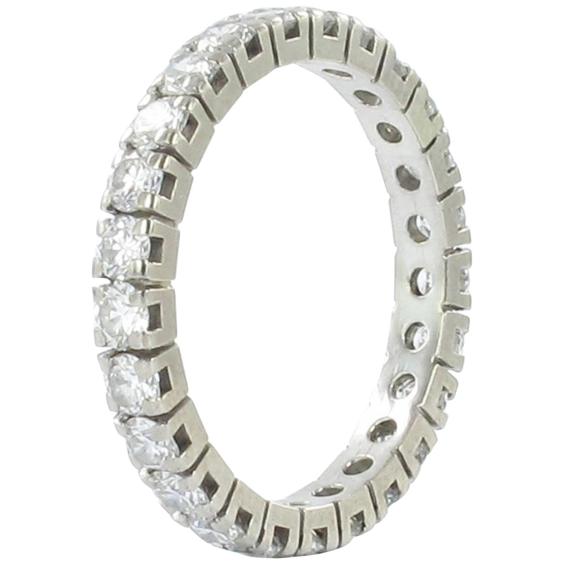 1.63 Carat Diamond White Gold Eternity Ring