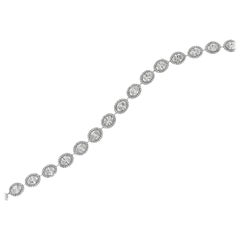 Exquisite 10 Carat Oval Diamond Platinum Bracelet