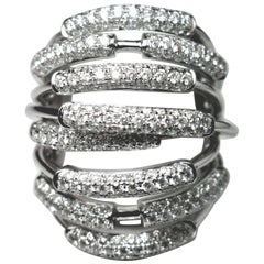 Eight-Row Diamond Cocktail Ring
