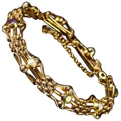 Antique Victorian Suffragette Bracelet 15 Carat Gold, circa 1900