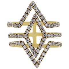 Diamond Triangle Geometric Ring
