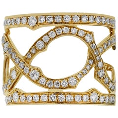 Open Design Wide Diamond Ring