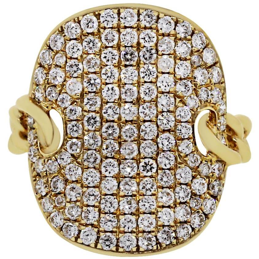 Pave Diamond Shield Ring