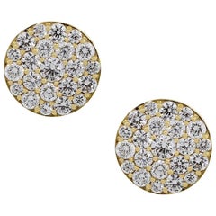 Diamond Pave Disc Earrings