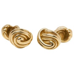 Tiffany & Co. 18 Karat Yellow Gold Men's Knot Cufflinks