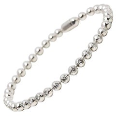 Cartier 18 Karat White Gold Diamond Perles De Diamants Tennis Bracelet