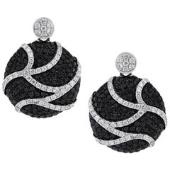 Black and White Diamond Dangle Earrings