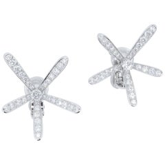 Van Cleef & Arpels Caresse D'Eole White Gold and Diamond Ear Clips