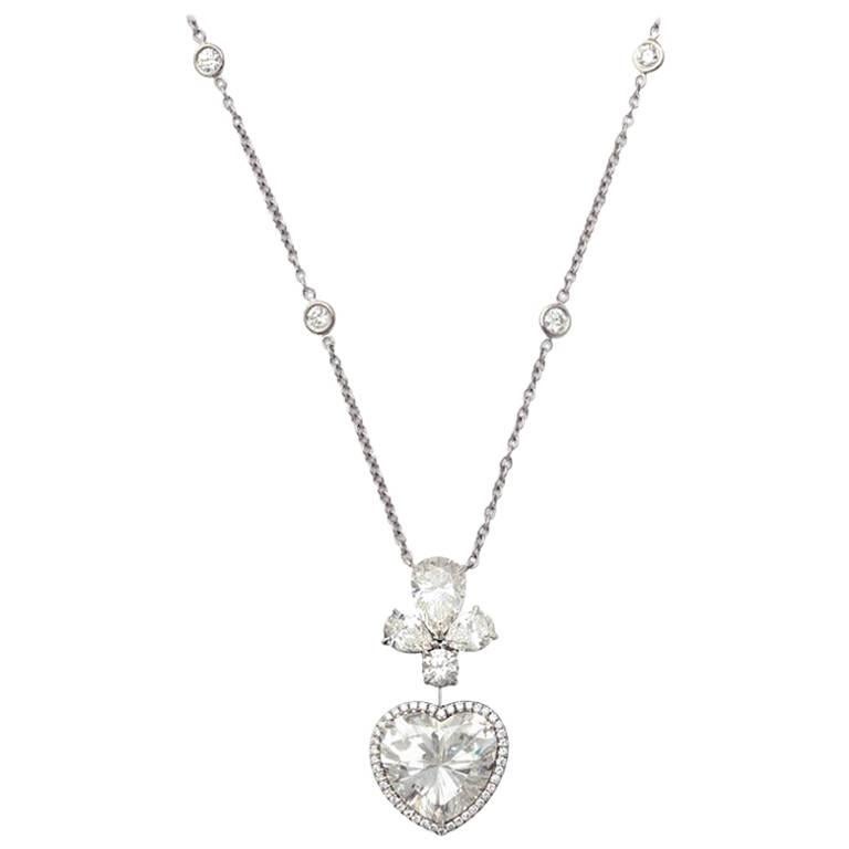 GIA Certified 6.46 Carats I-VS1 Heart Shape Diamond Pendant