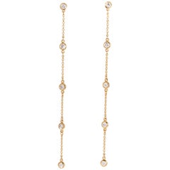 Tiffany & Co. Elsa Peretti Diamond by the Yard Gold Drop Earrings