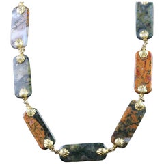 Antique Georgian Gold Scottish Agate Necklace, circa 1800