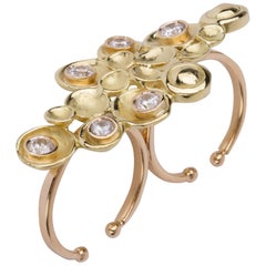 Joan Hornig Gold 'Pop Rocks' Double Shank Cocktail Ring