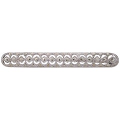 Vintage 1960s Marcasite Sterling Silver Bar Pin