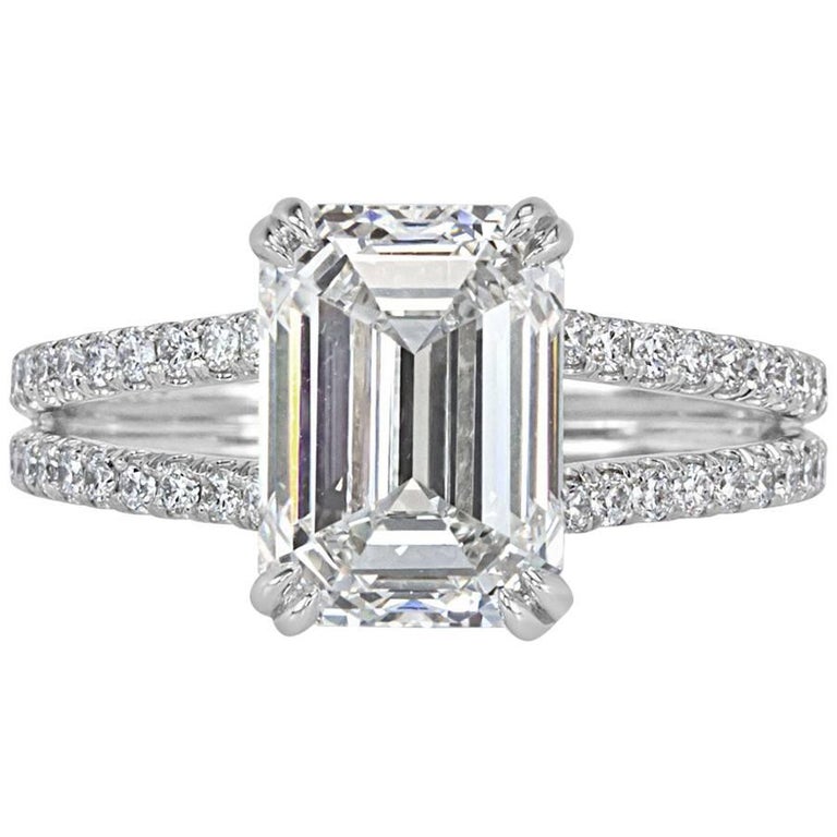 Mark Broumand 3.95 Carat Emerald Cut Diamond Engagement Ring in ...