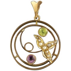 Antique 9ct Gold Victorian Suffragette Pendan, circa 1900