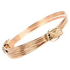 Gold Adjustable Elephant Knot Bracelet Bangle