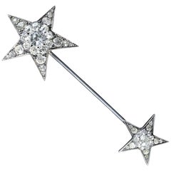 Antike viktorianische Star Jabot Paste Pin, um 1900