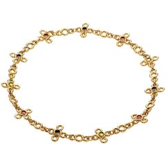 Chanel Gemstone Gold Choker Necklace