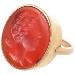 Georgian Yellow Gold and Carnelian Intaglio Ring  