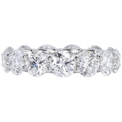 Mark Broumand 6.55 Carat Round Brilliant Cut Diamond Eternity Band in Platinum