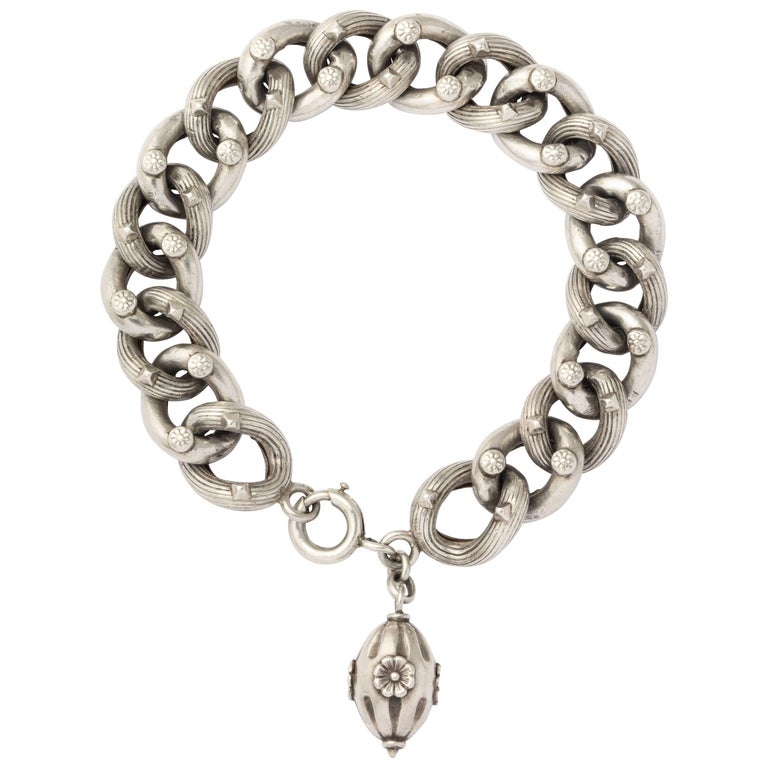 Sterling Silver Chunky Link Bracelet For Sale at 1stdibs