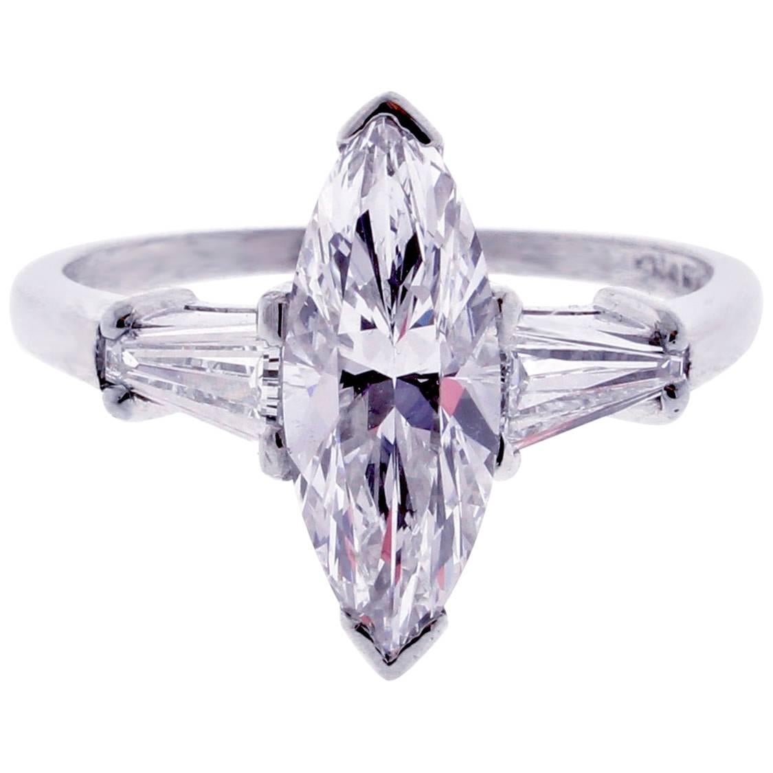 1.80 carat D-VS2 Marquise Diamond Ring